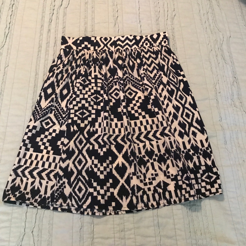 Navy and Cream Aztec Skirt