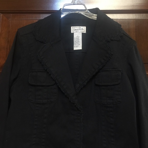 Live a Little Black Denim jacket - Picture 1 of 5