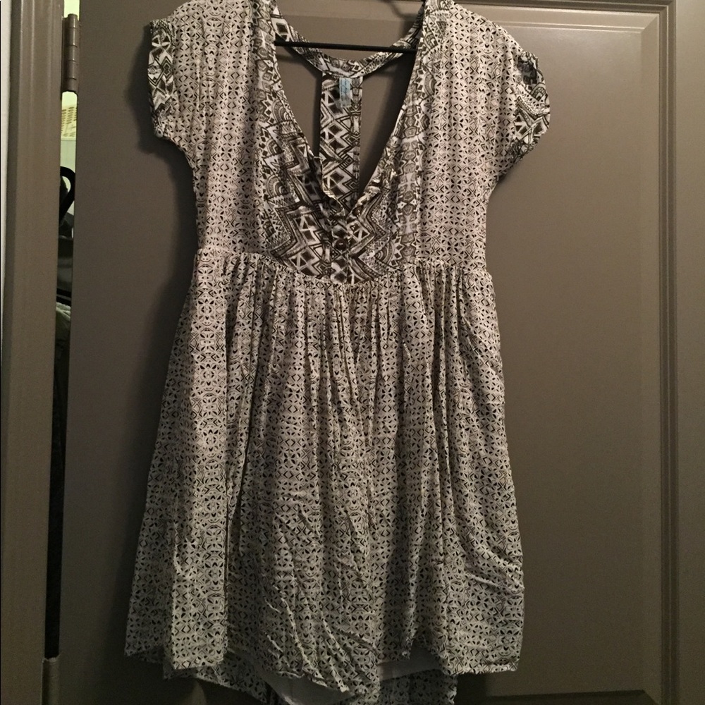 Free people grey/cream boho dress