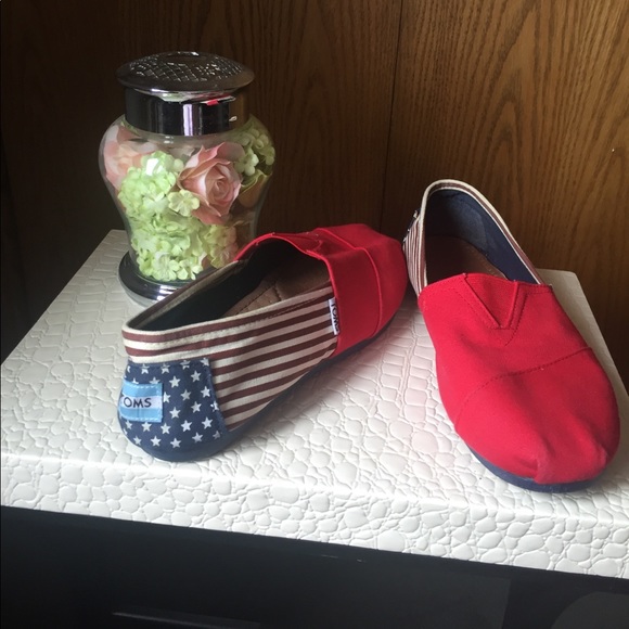 Toms Shoes - Red white and blue Tom shoes