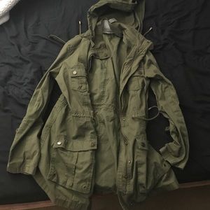 a green army jacket