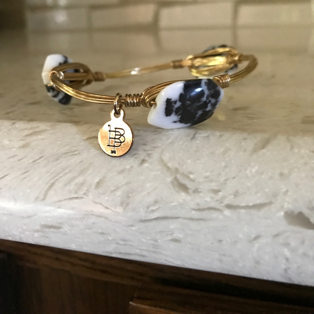 Bourbon & Boweties Black/White Stone Bracelet