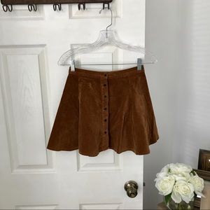 Brown suede skirt