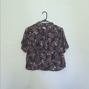 Floral Cropped Button Down