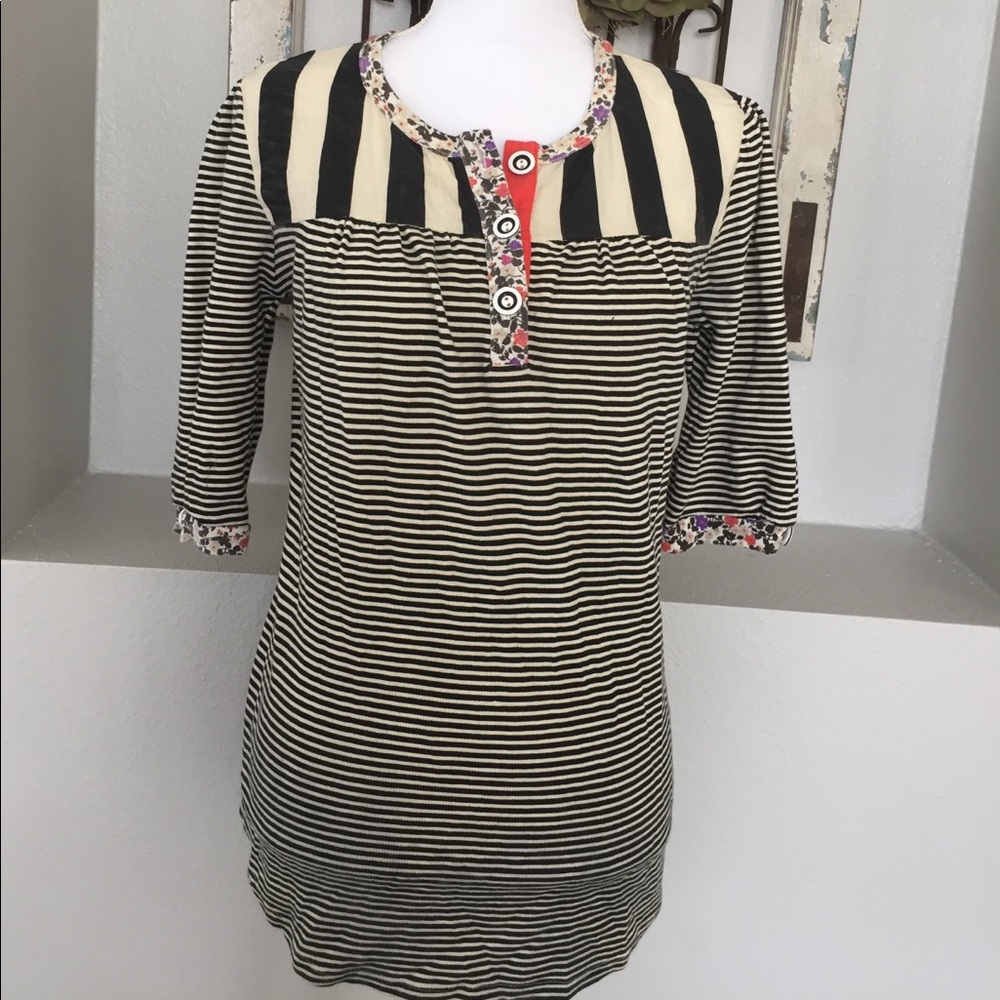 Anthropologie 'Scrapbook' block patterned top