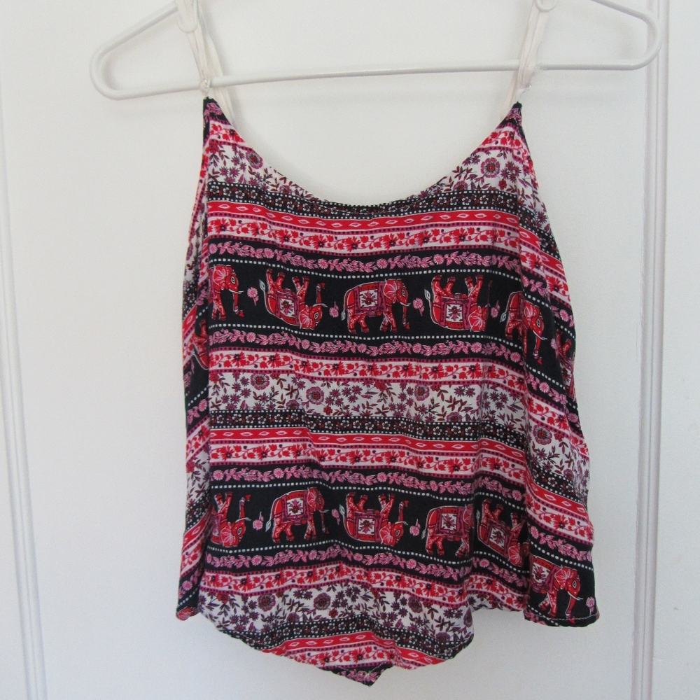 Patterned Flowy Tank Top