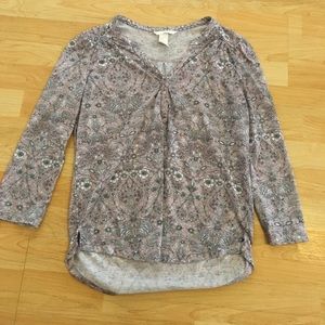 📦 H&M 3/4 Sleeve Flower Print Top