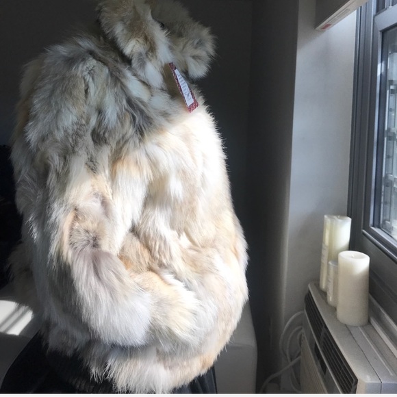 💎ROXI FUR COAT JACKET in VANILLA AND BEAN 💎 - Picture 4 of 8