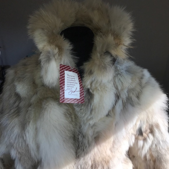 💎ROXI FUR COAT JACKET in VANILLA AND BEAN 💎 - Picture 5 of 8
