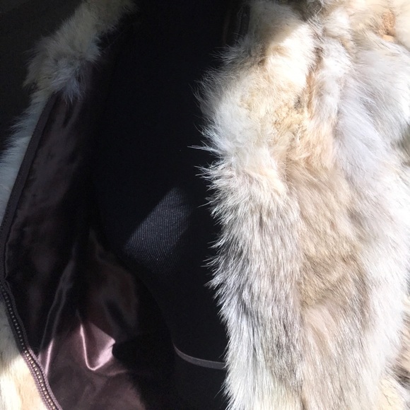 💎ROXI FUR COAT JACKET in VANILLA AND BEAN 💎 - Picture 7 of 8