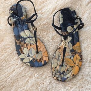 Tory Burch Blue floral print sandal
