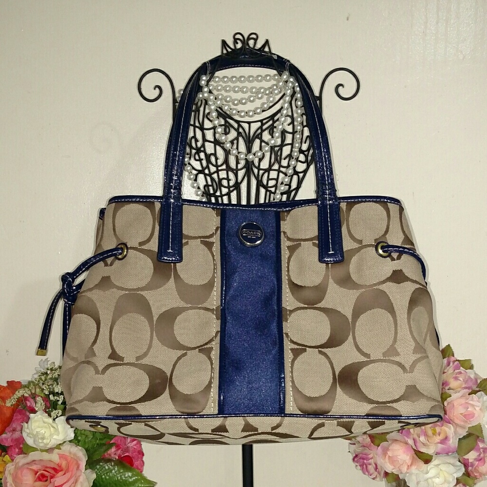Coach signature stripe purse