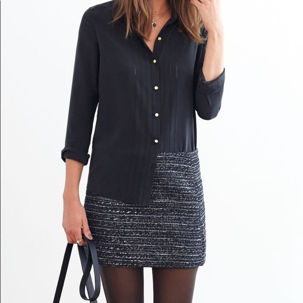 Sezane mason skirt black jacquard