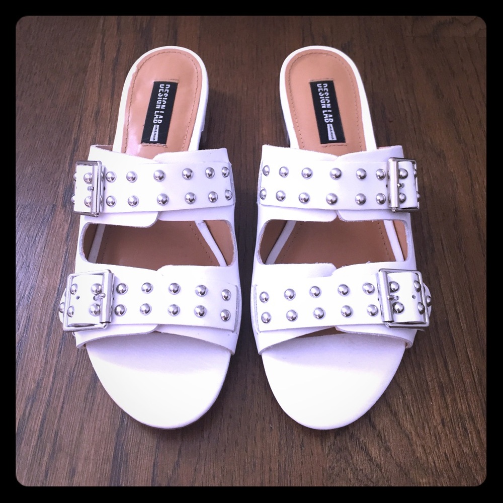 Studded White Sandals
