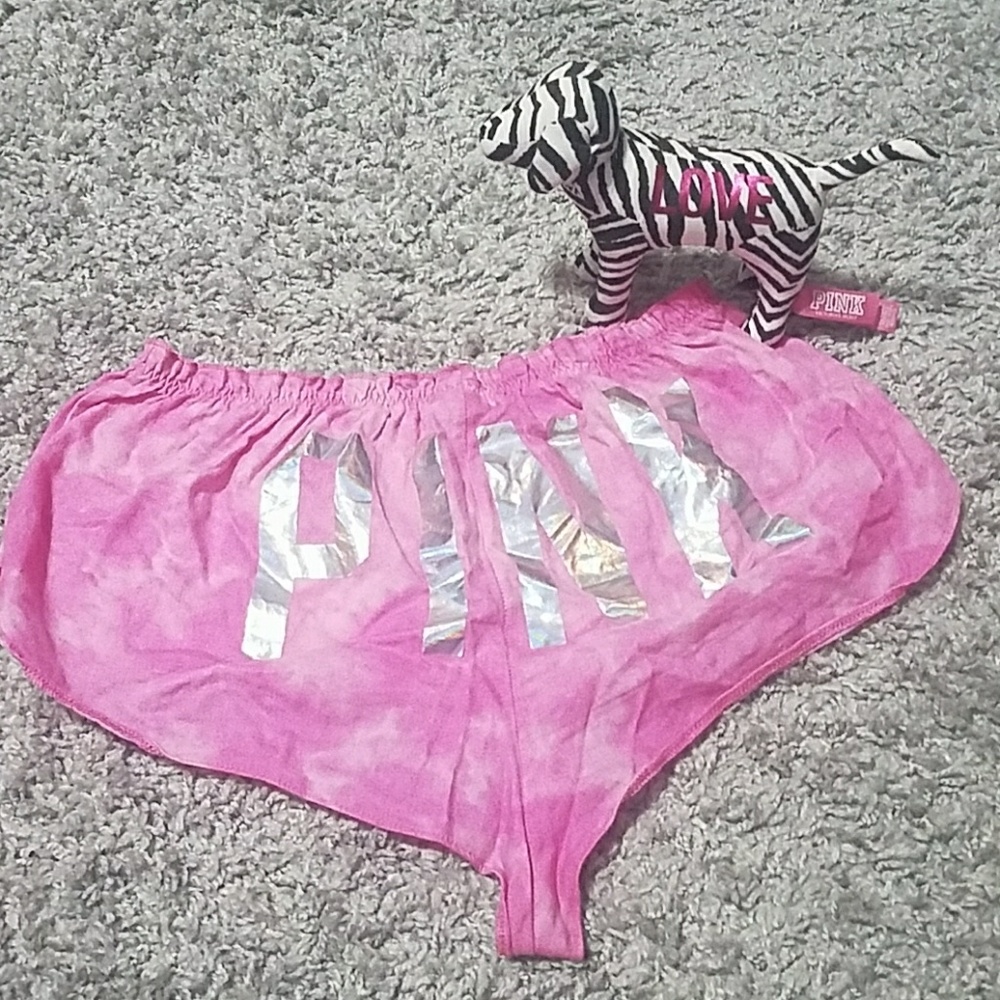 Ⓜ️PINK Sleep Shorts & Zebra Print Dog