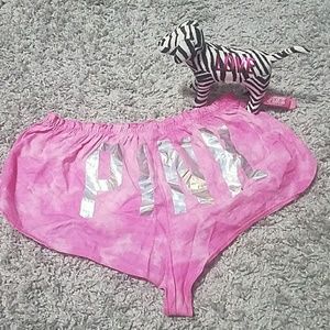 Ⓜ️PINK Sleep Shorts & Zebra Print Dog