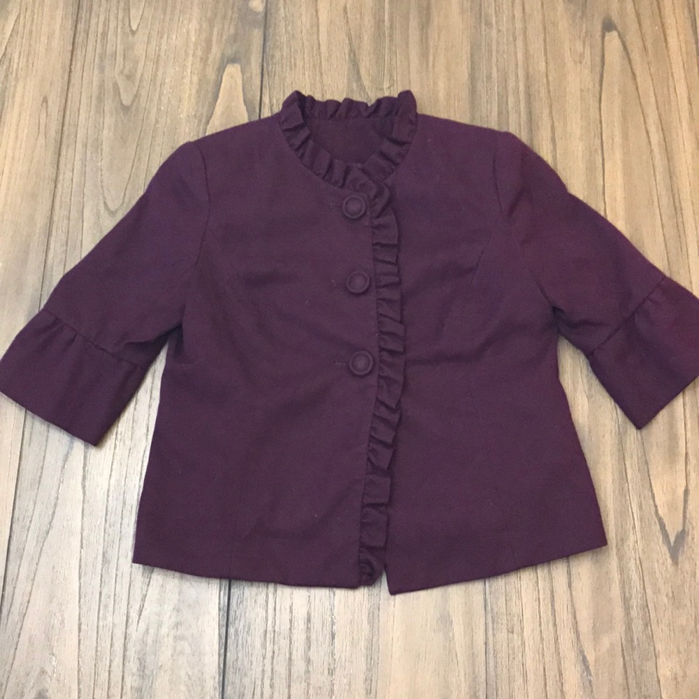 Eggplant Purple Ruffle Blazer