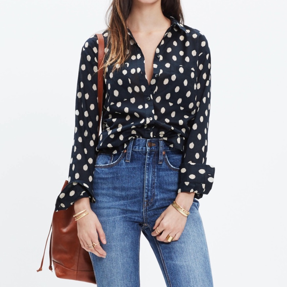 Madewell Oversized Boyshirt in Ikat Dot