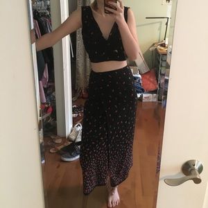 90's Matching Maxi Skirt And Crop Top Set