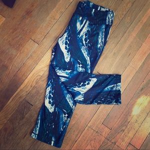 Blue Abstract Yoga Pants