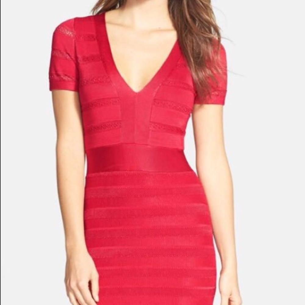 French connection red bandage dress