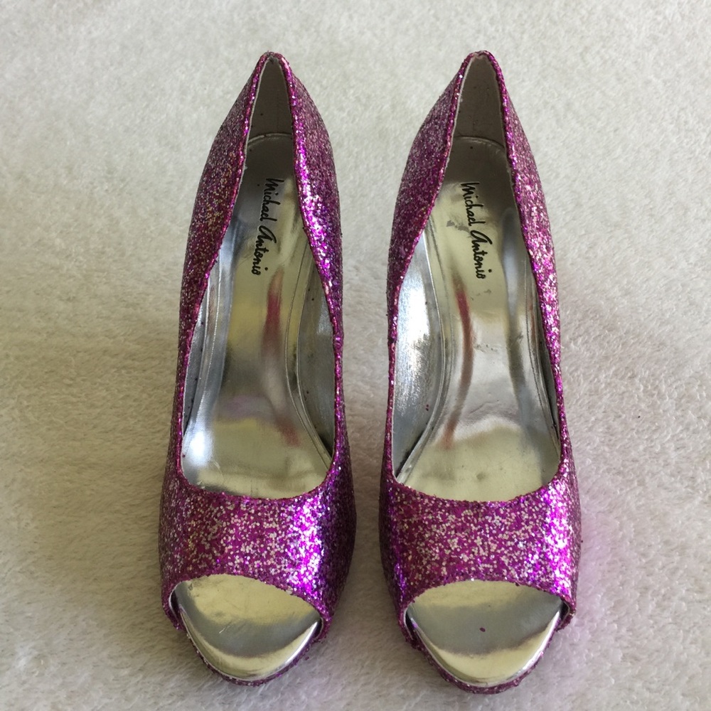 ‼️3/$20‼️Michael Antonio Pink Glitter Party Shoes
