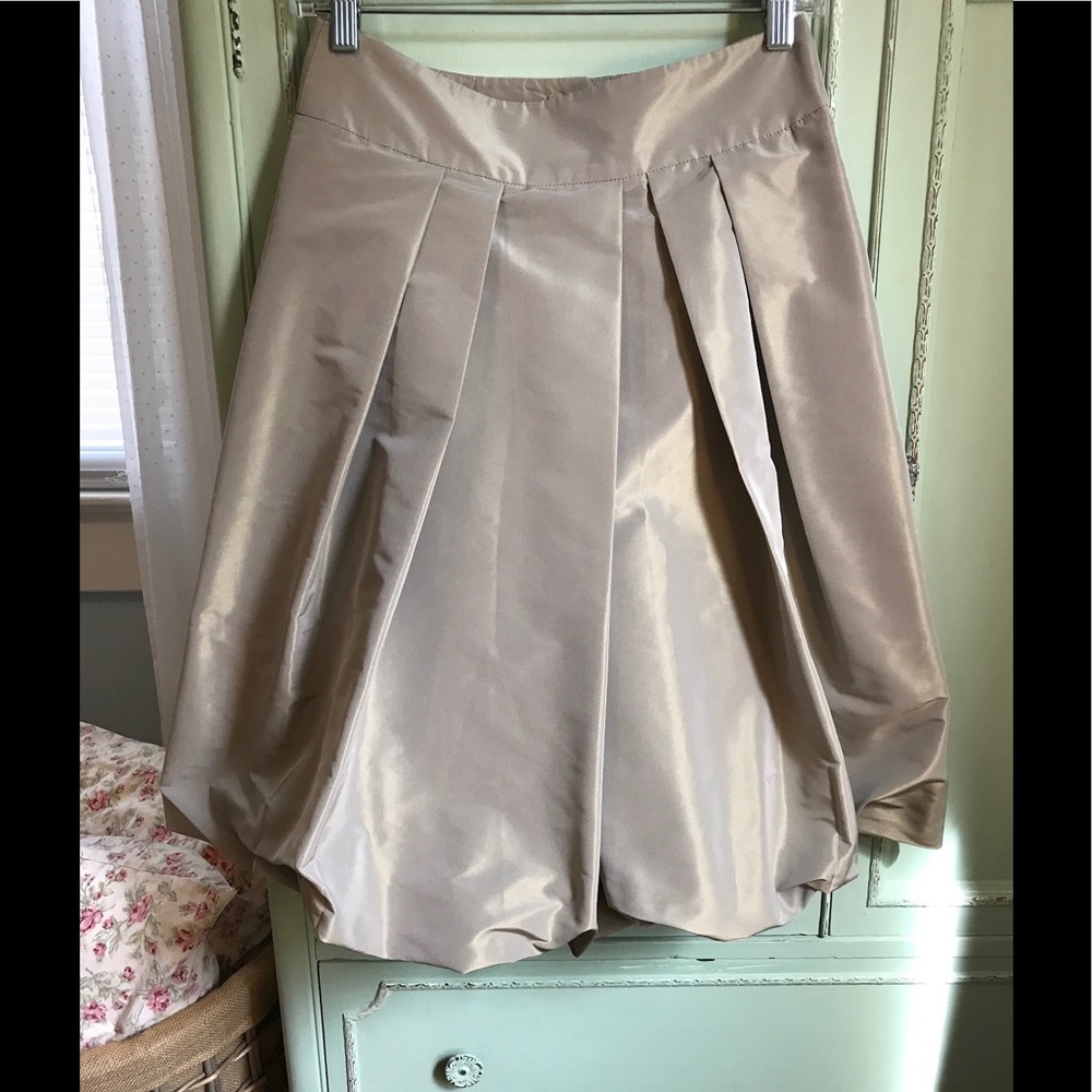 Pauw Formal Champagne Bubble Hem Pleated Skirt