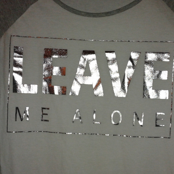 ***SOLD***LEAVE ME ALONE METALLIC Tee - Picture 7 of 8
