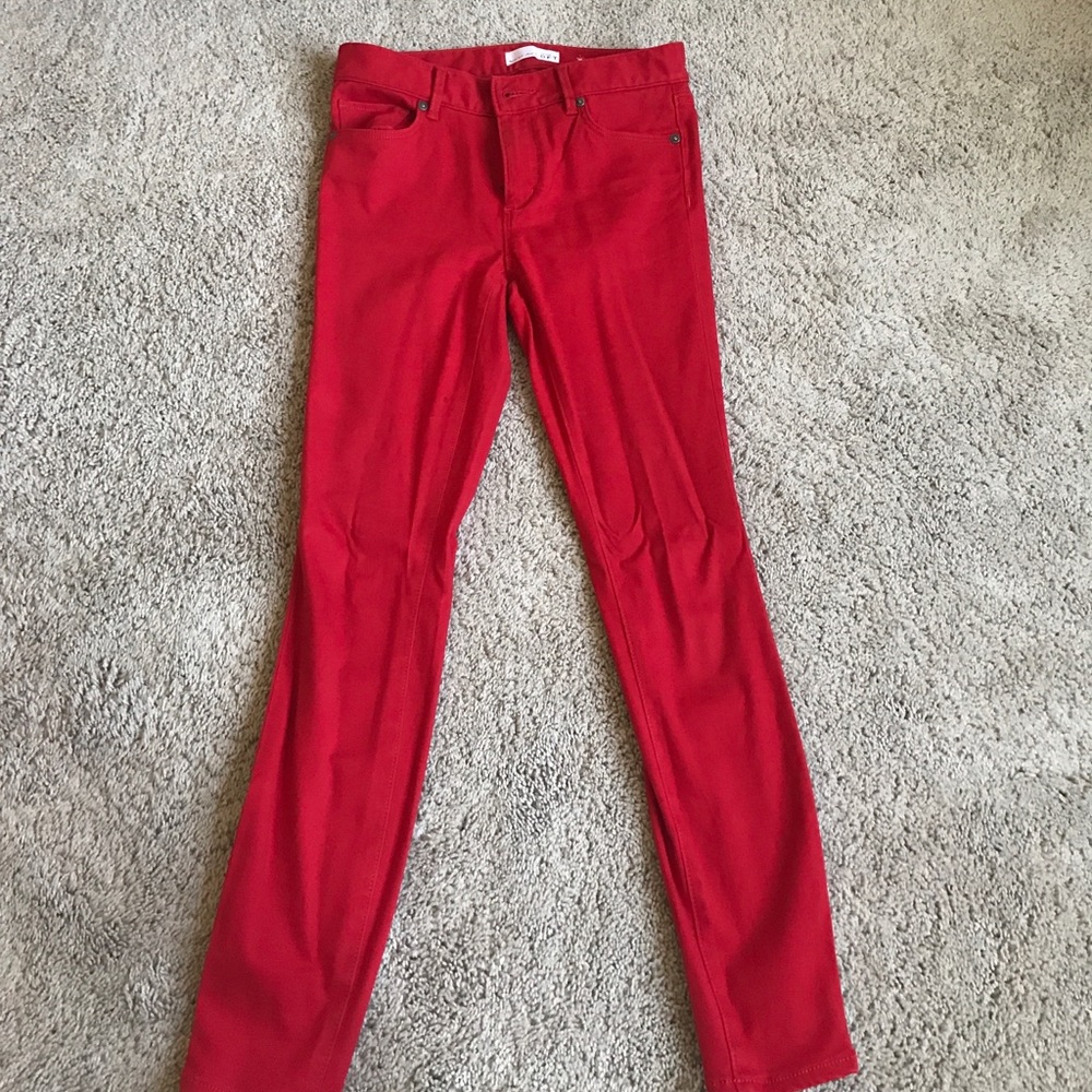 Loft red skinny pants