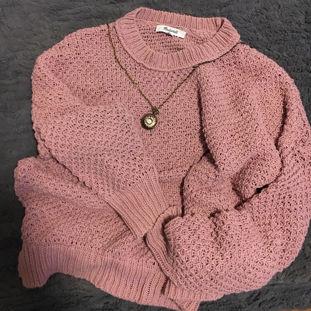 Pink crew neck sweater