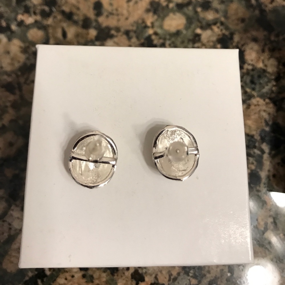 STERLING SILVER BRIGHT/BRUSHED EARRINGS NIB - Picture 3 of 6