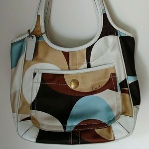 Coach satin purse in Hamptons scarf print