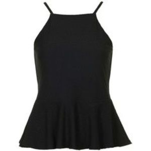 Topshop Spaghetti Strap Peplum Top