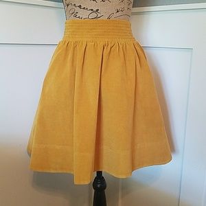 Odille Mustard Corduroy Skirt