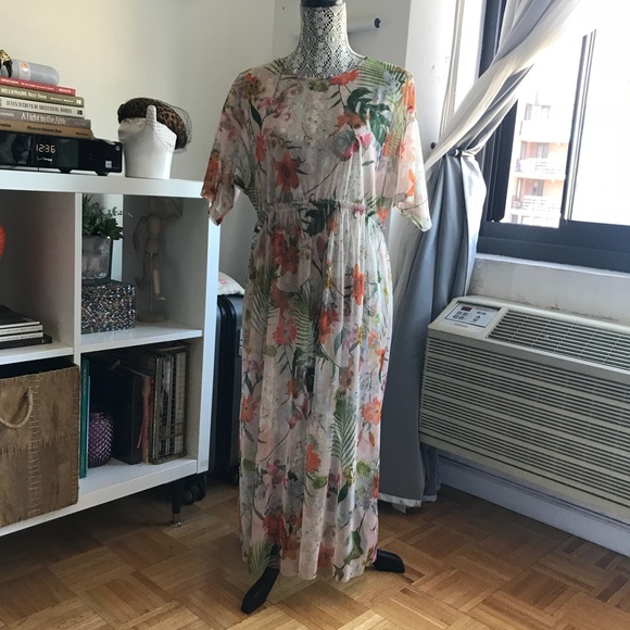 sheer floral dress