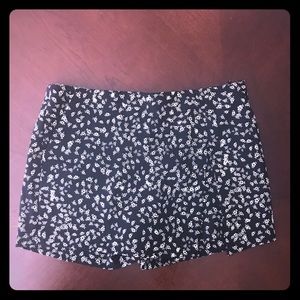 Express Black Floral Skort