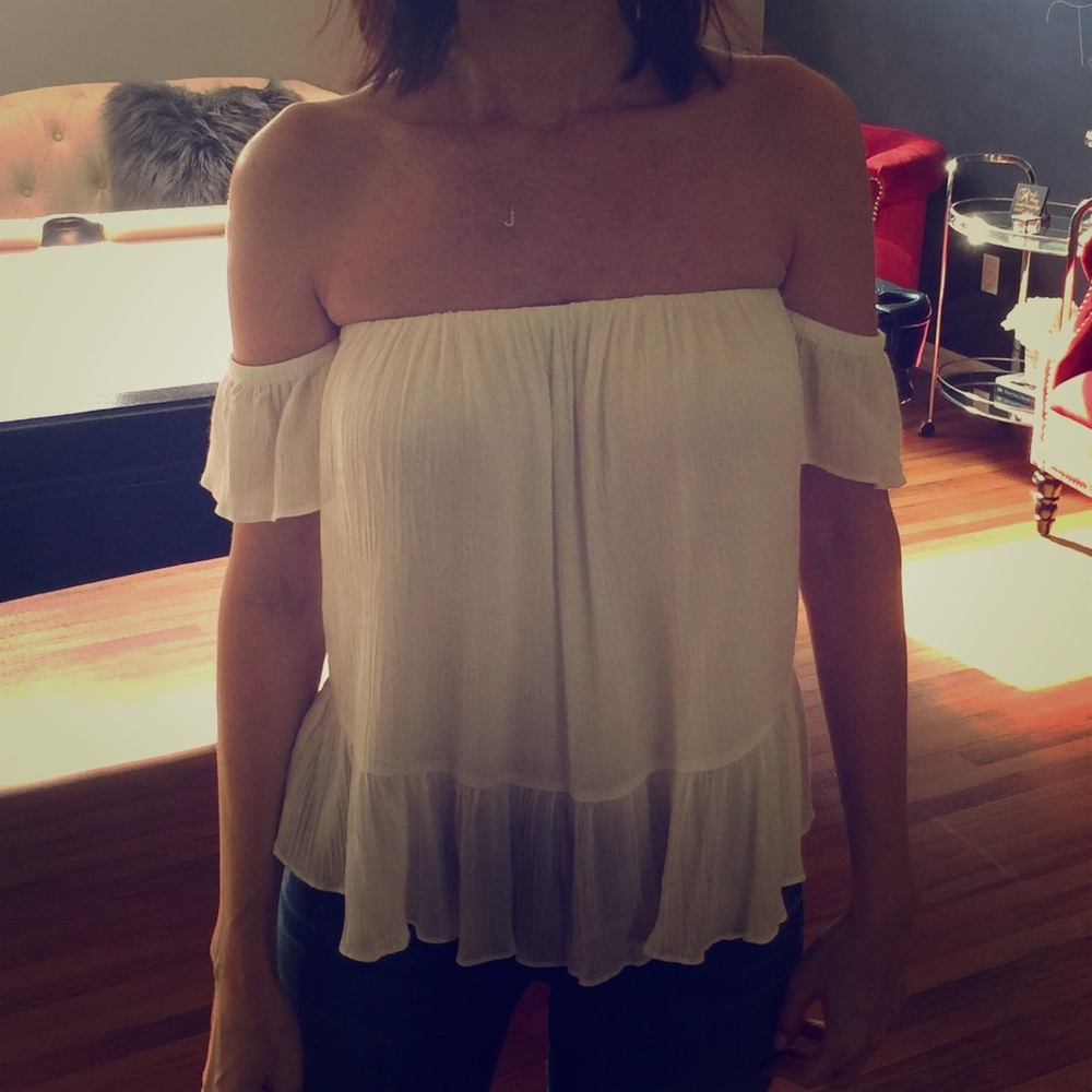 Misha Collection Off Shoulder Top XS Off White