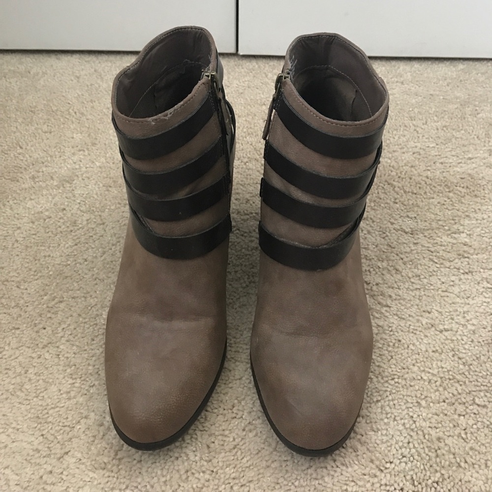 Madden Girl Ankle Booties Brown Leather 9.5