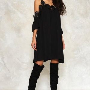 Beautiful black cold shoulder dress