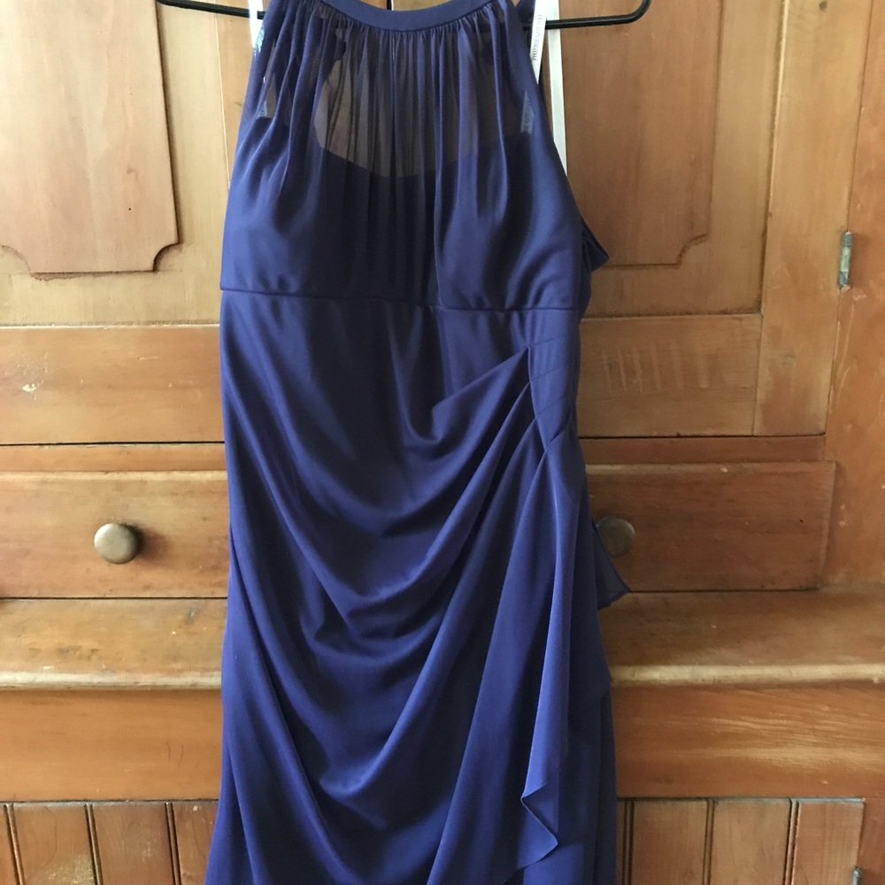 Sleeveless Short Dress with Side Cascade