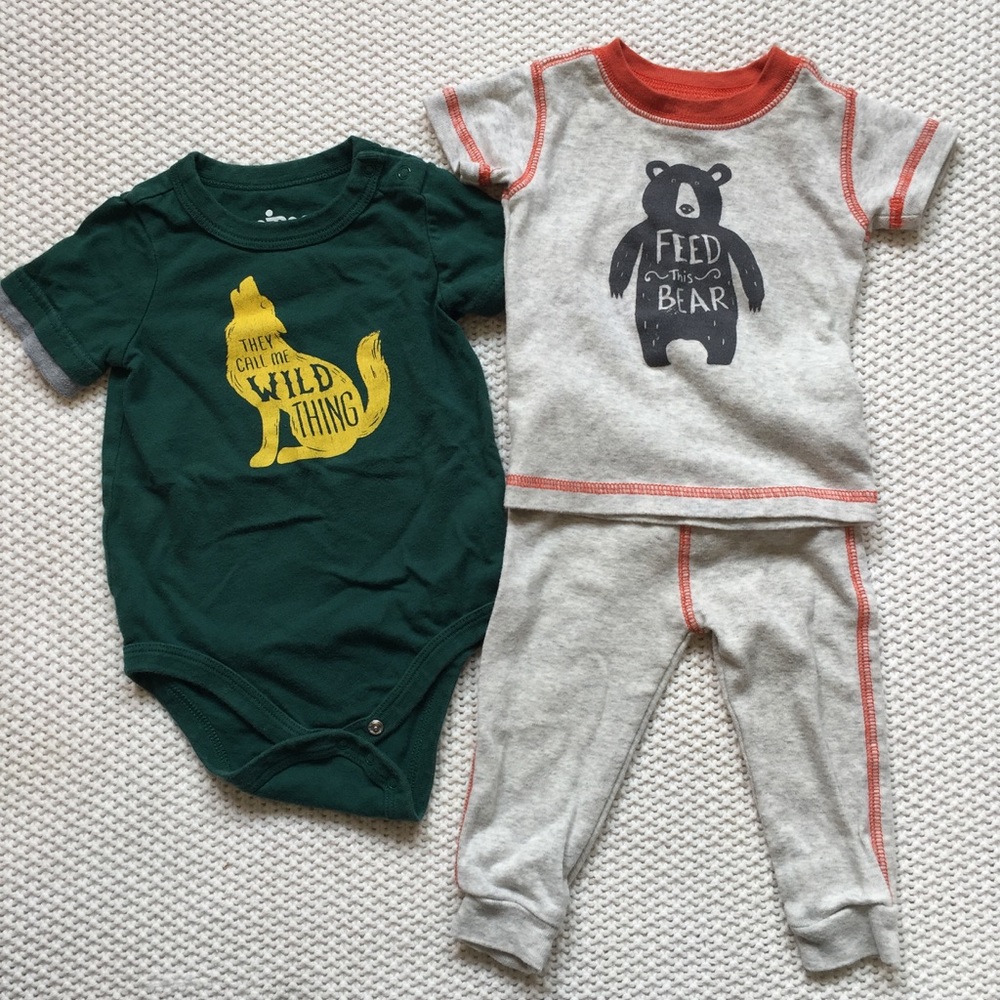 Wolf onesie and bear pajamas for your wild baby!