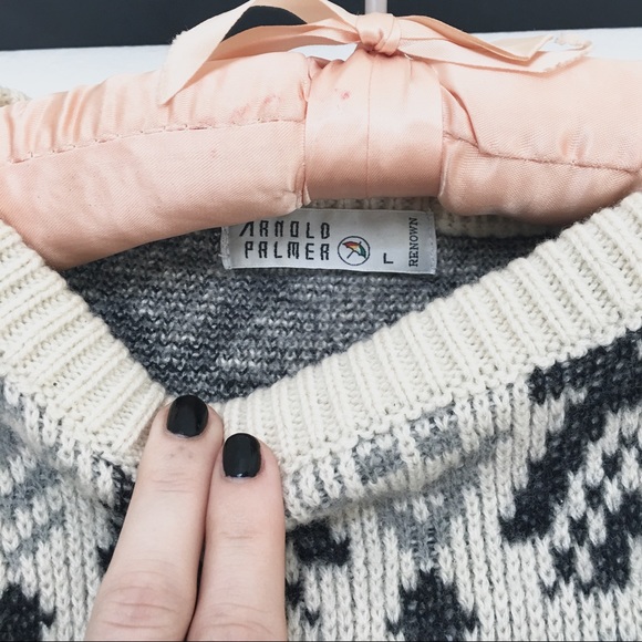 Vintage ARNOLD PALMER Woolen Unique Print Sweater - Picture 3 of 3