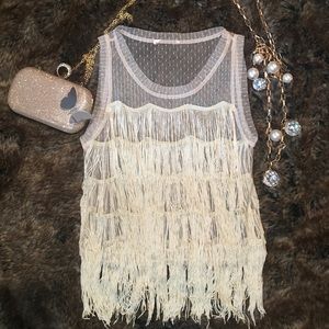Sheer fringe top