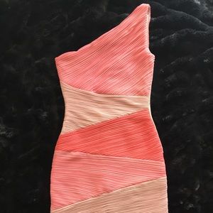 BCBG Pink Striped Party Dress