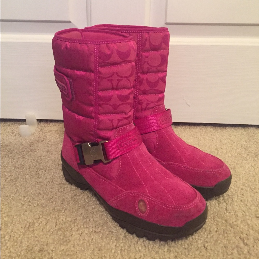 Hot Pink Coach Snow Boots 7.5