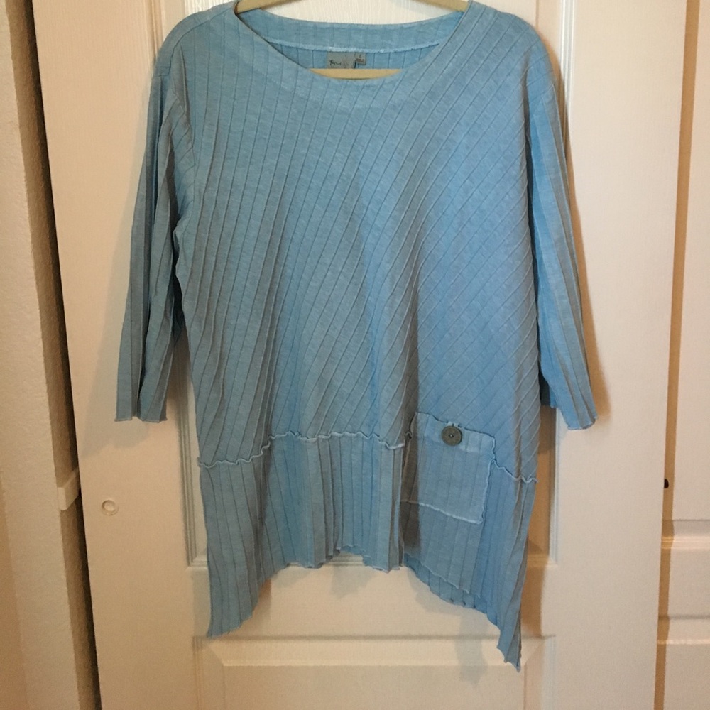 Light blue top