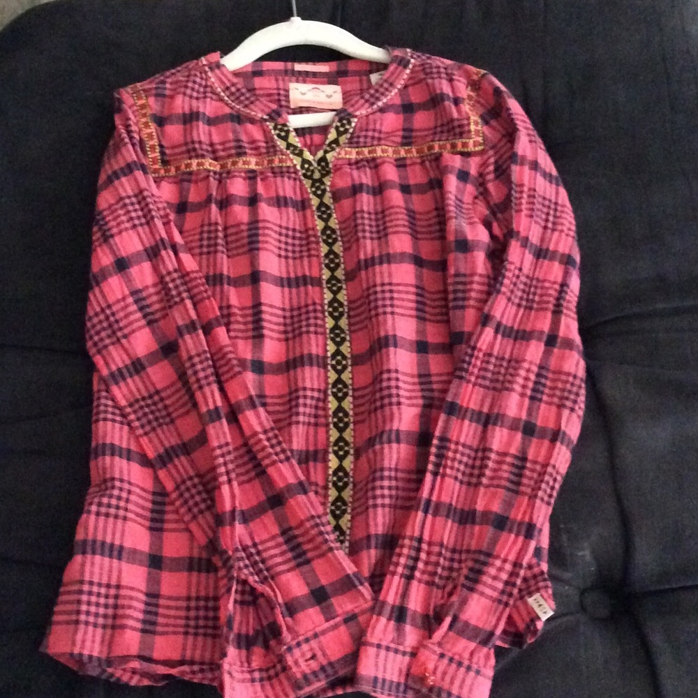 So Duh Pink Plaid Shirt