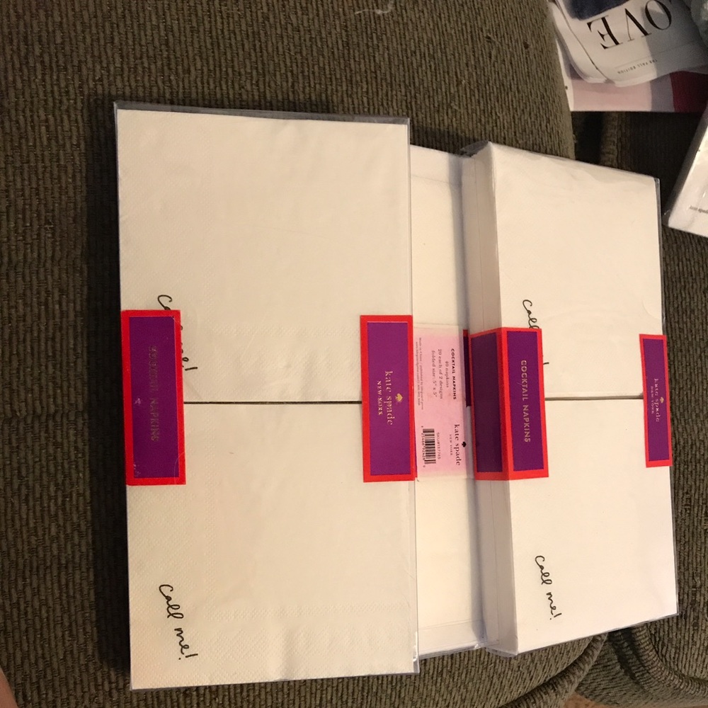 Kate Spade Napkins New with Tags 5x5 Each - Picture 2 of 5