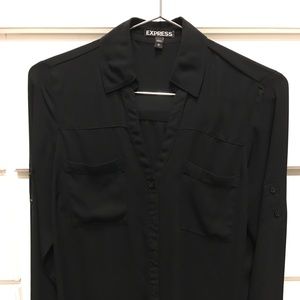 Express Black Portofino button down
