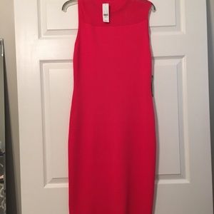 NWT, Vibrant coral sleeveless dress.
